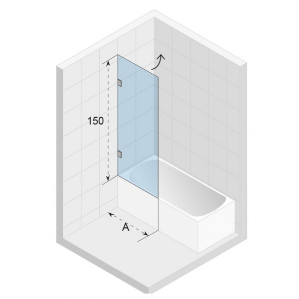 Badwand Draaibaar Riho Scandic NXT binnenopening Linkse versie 950x1500mm Chroom