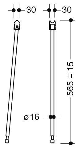 Hewi Bodemsteun voor Badgreep 680 mm System 900