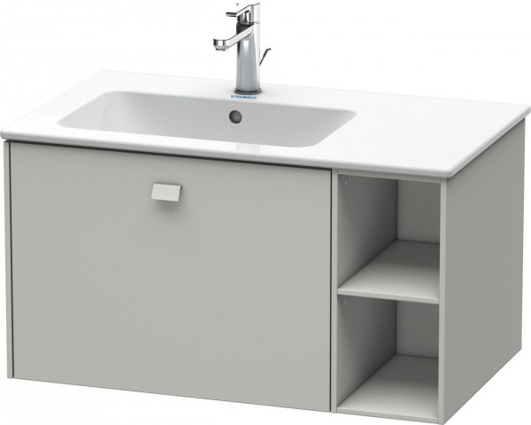 Meuble Pour Lavabo Encastrable Duravit Brioso 1 tiroir, 2 niches droite, pour Lav. ME 820mm Gris béton mat BR401200707