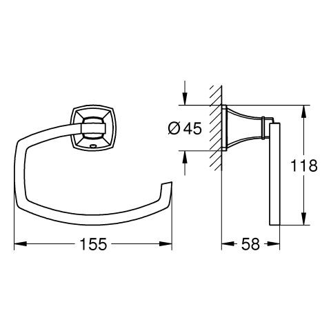 Toiletrolhouder Grohe Grandera Chroom/Goud