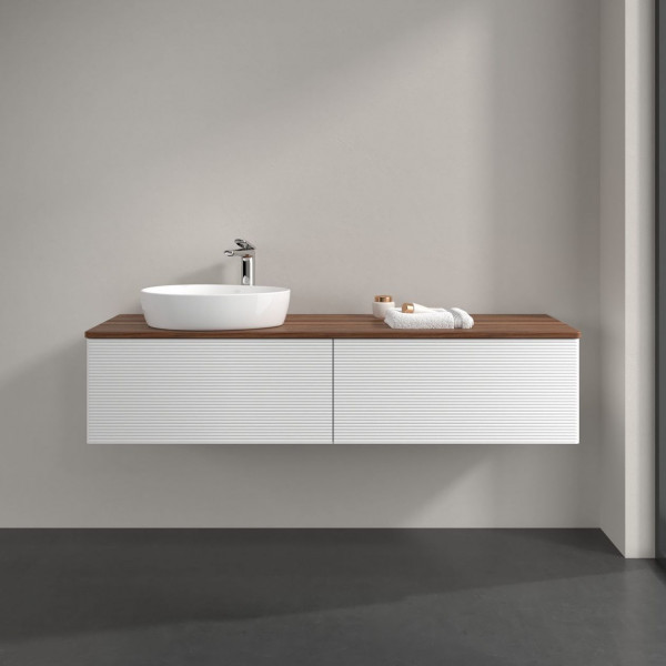 Wastafelmeubel Voor Opzet Waskom Villeroy en Boch Antao 1600x360x500mm White Matt Laquered/Warm W...