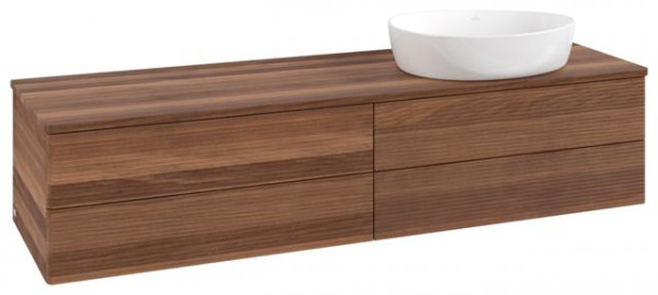 Wastafelmeubel Voor Opzet Waskom Villeroy en Boch Antao 1600x360x500mm Warm Walnut