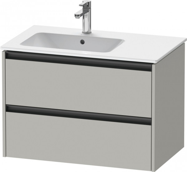 Meuble Pour Lavabo Encastrable Duravit Ketho.2 2 tiroirs, poignées anthracite, vasque gauche 810x549mm Gris béton mat K25267007070000