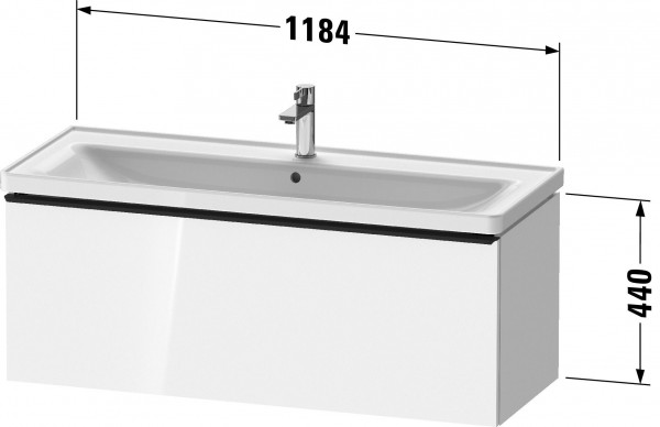 Meuble Pour Lavabo Encastrable Duravit D-Neo tiroir poignée bronze pour Lav. D-Neo 1184mm Gris béton mat DE4291004070000