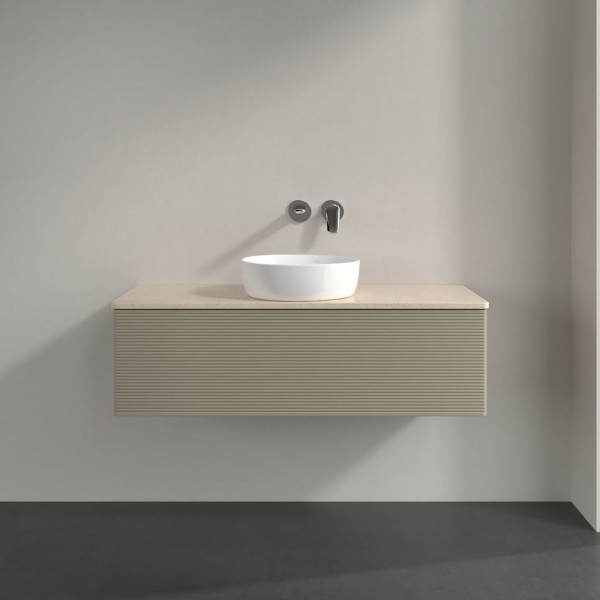 Wastafelmeubel Voor Opzet Waskom Villeroy en Boch Antao 1200x360x500mm Stone Grey Matt Lacquer/Bo...