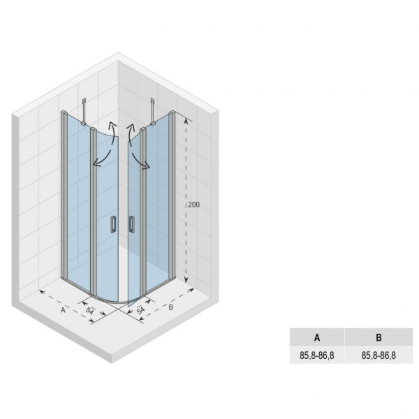 Riho Douchecabine Novik Shield 900x2000x900mm