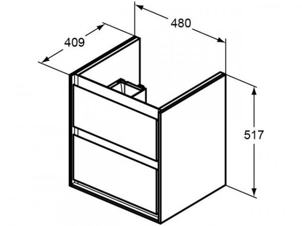 Ideal Standard CONNECT AIR Bovenste ladefront voor wastafelmeubel 480mm