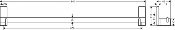 Handdoekenrek Hangend Axor Universal Rectangular 840 mm Geborsteld brons