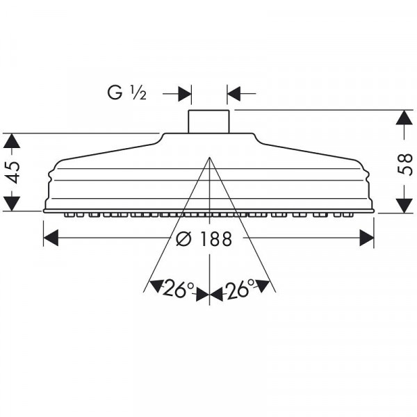 Axor Plafond Douche Carlton Ø180mm 1 jet Geborsteld Nikkel