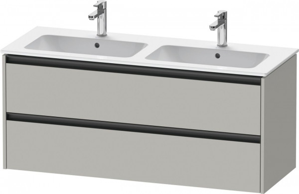 Meuble Double Vasque Duravit Ketho.2 2 tiroirs, poignées anthracite 1280x550mm Gris béton mat K25266007070000