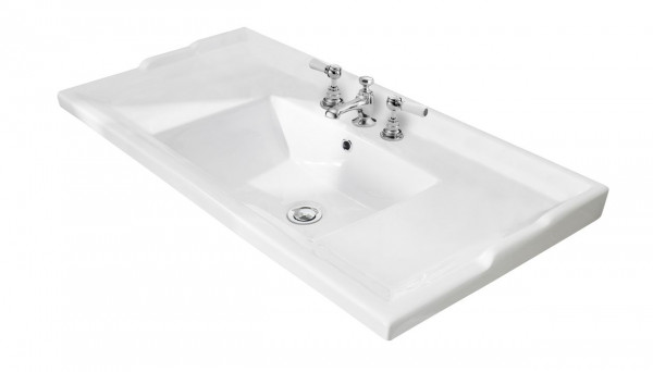 Lavabo Meuble Bayswater Traditional 3 trous, 1020mm Blanc