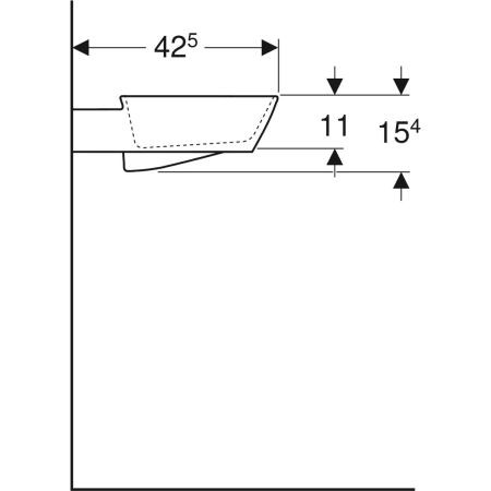 Fontein Toilet Geberit ONE Horizontale uitgang 500x425mm Mat wit/helder wit