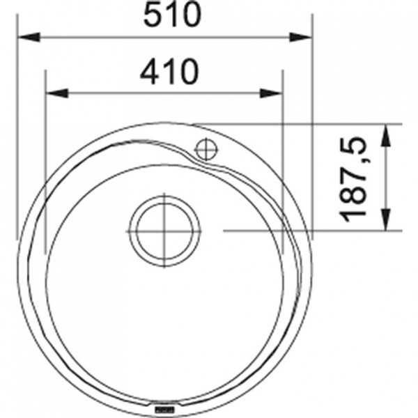 Franke Opbouw Spoelbak Pamira rond 1 bak 510mm RVS 10108