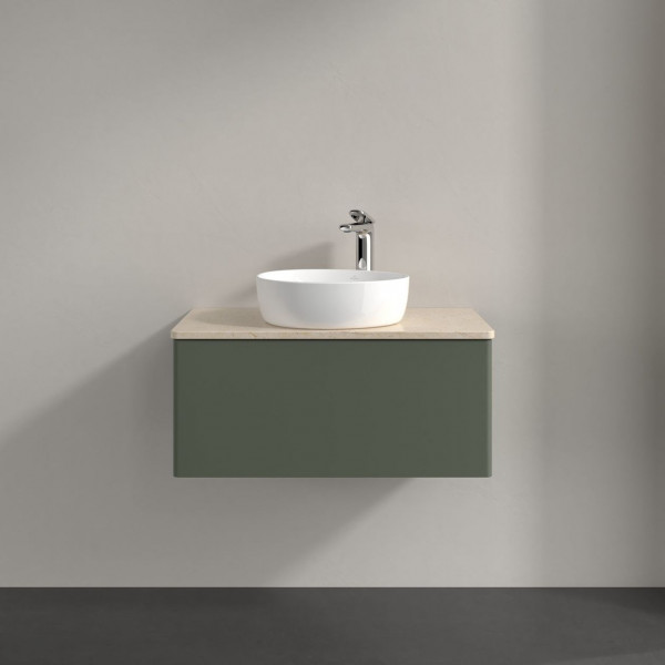 Wastafelmeubel Voor Opzet Waskom Villeroy en Boch Antao 800x360x500mm Leaf Green Matt Lacquer/Bot...