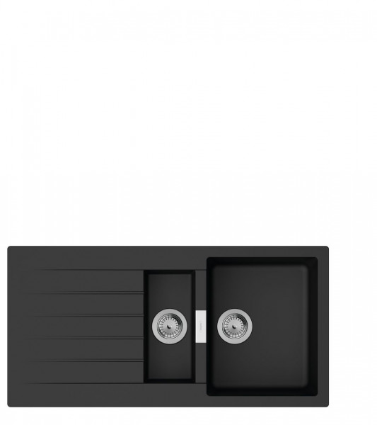 Evier Encastrable Hansgrohe S52 530 Vidage automatique 1,5 avec petit bac Noir graphite