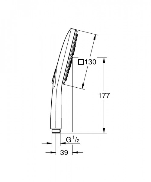 Grohe Douchekop Rainshower SmartActive 130 Cube 130x130x242mm