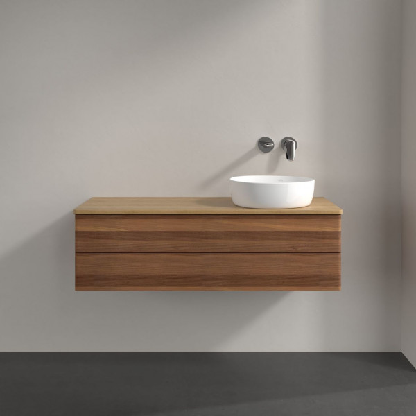 Wastafelmeubel Voor Opzet Waskom Villeroy en Boch Antao 1200x360x500mm Warm Walnut/Honey Oak