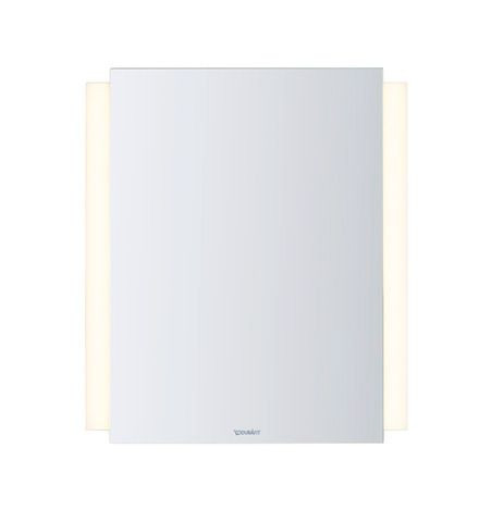 Duravit Ketho 2 spiegel met led verlichting verticaal en geïntegreerde wastafelverlichting 60x70cm met spiegelverwarming en sensorschakelaar wit mat K27071000000100