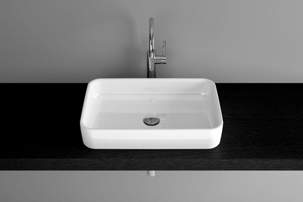 Vasque à Poser Bette Art sans trou 600x400x110mm Blanc GlazePlus