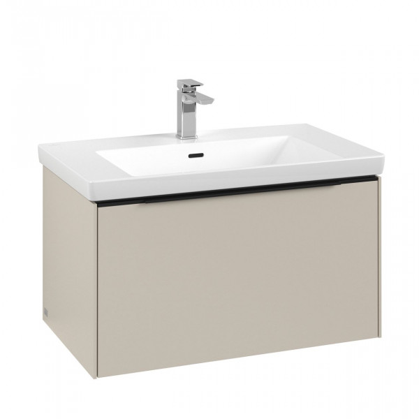 Villeroy et Boch Subway 3.0 Meuble sous plan, avec éclairage, 1 tiroir, 772x432x462mm, Gris Cachemire/Volcano Black