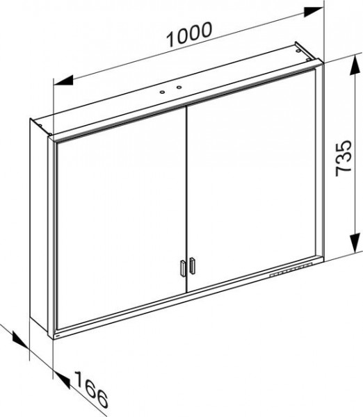 Badkamerkasten Keuco Royal Lumos 1000 mm 2 deuren Zilver geanodiseerd