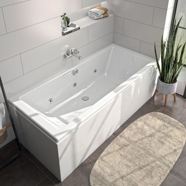 Baignoire Balnéo Rectangulaire Allibert KANDO 1800x800x505-530mm Blanc