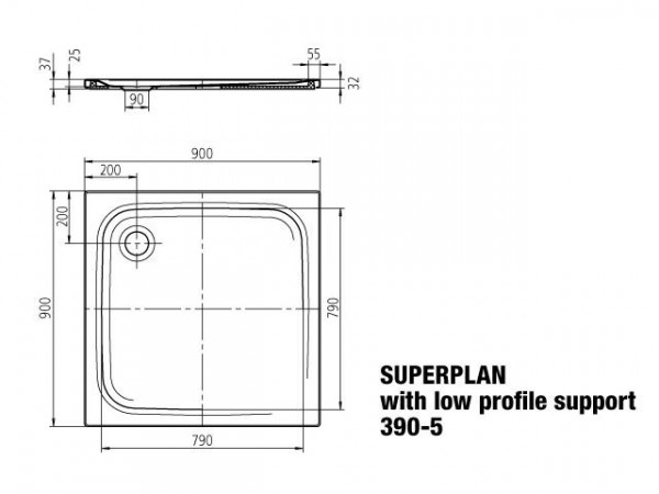 Kaldewei Douchebak Vierkant Mod.390-5 Superplan (446947930)