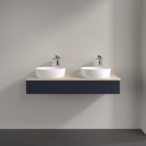 Dubbel Wastafelmeubel Villeroy en Boch Antao 1200x190x500mm Midnight Blue Matt Lacquer/Boticcino