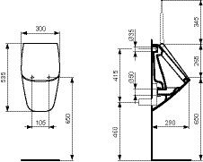 Ideal Standard Privo II Urinoir decksel