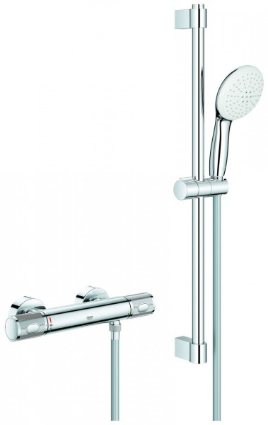 Ensemble De Douche Grohe Grohtherm 1000 Performance Mitigeur Thermostatique, 2 jets 600mm Chromé 34834001