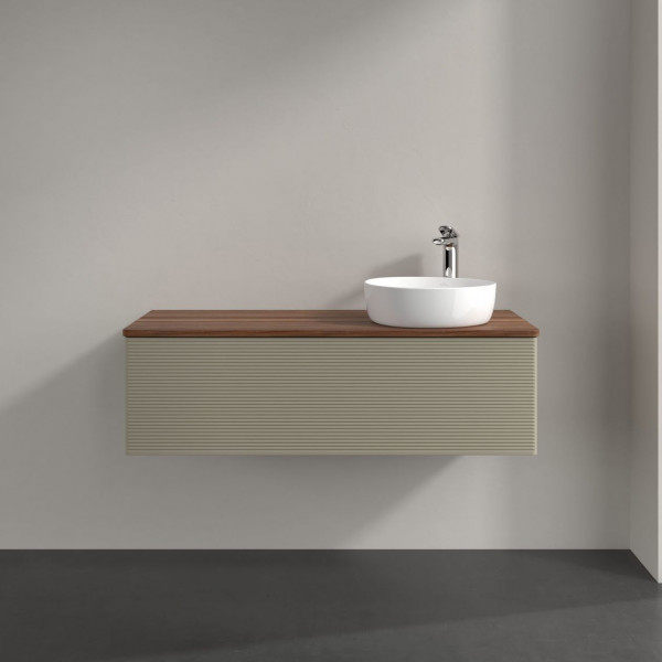 Wastafelmeubel Voor Opzet Waskom Villeroy en Boch Antao 1200x360x500mm Stone Grey Matt Lacquer/Wa...