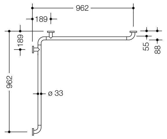 Hewi Badgreep Serie 801 voor Douche 801.35.120