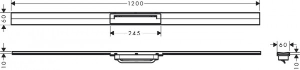 Douchegoot Hansgrohe RainDrain Flex 1200mm snijdbaar Geborsteld Roestvrij Staal