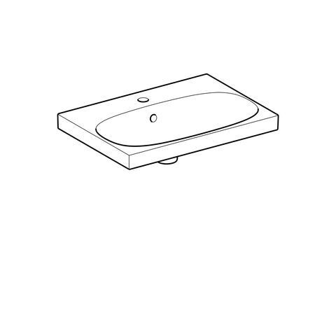 Geberit Acanto wastafel compact met kraangat met overloop 60x42.2x16.8cm wit 500631012 500.631.01.2