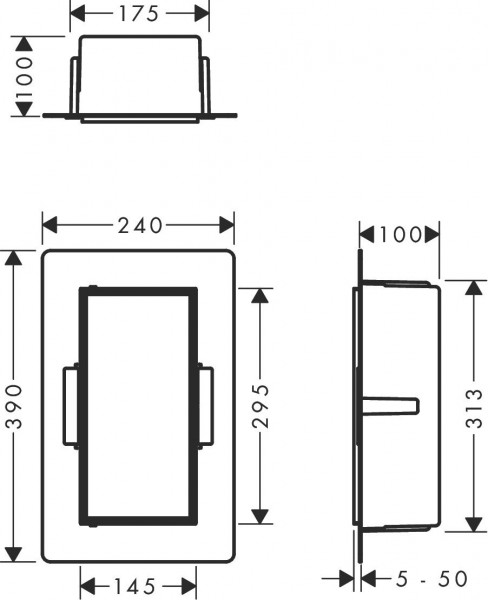 Plank Hansgrohe XtraStoris wanduitsparing met betegelbare deur 240x390mm Mat Wit