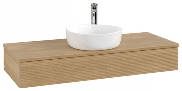 Wastafelmeubel Voor Opzet Waskom Villeroy en Boch Antao 1 lade 1200x190x500mm Honey Oak