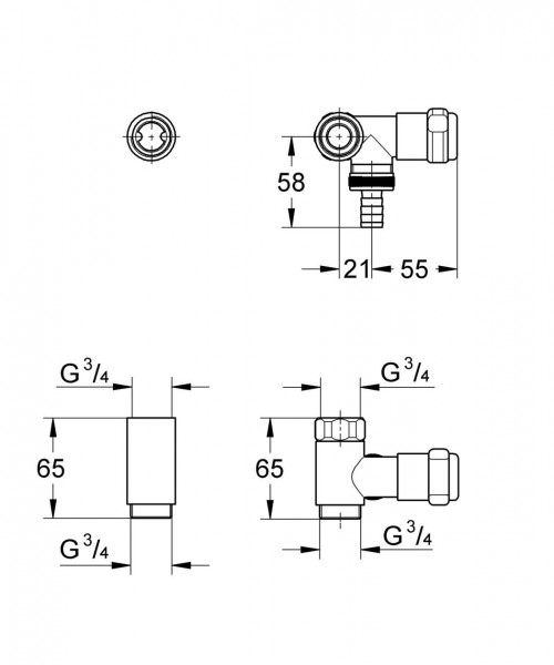 Grohe Adapter Eggemann Valve 'Battery' DN 21 41043000