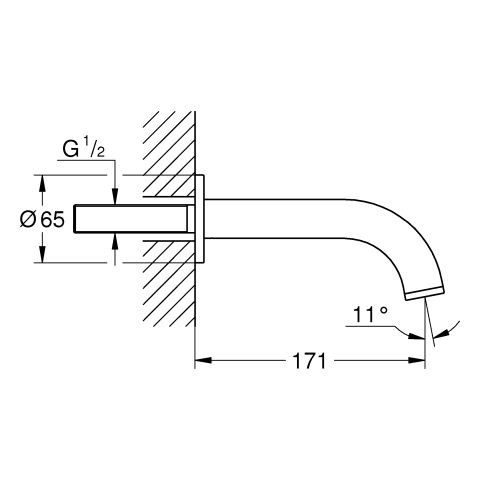 Baduitloop Grohe Atrio 171mm Chroom