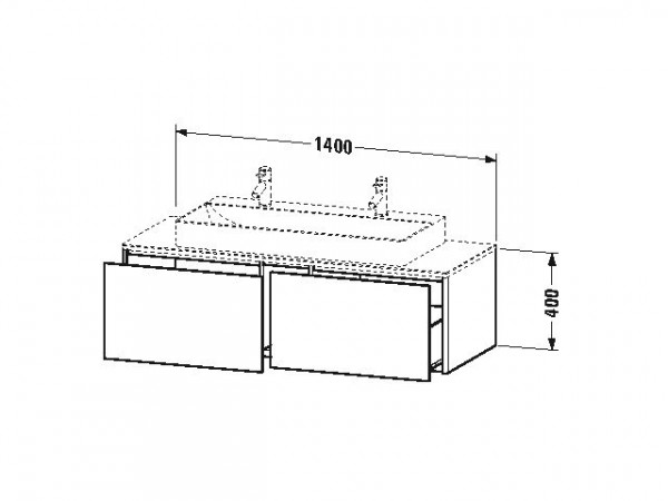 Duravit Wastafelmeubel Hangend XSquare voor 235010 1400 mm