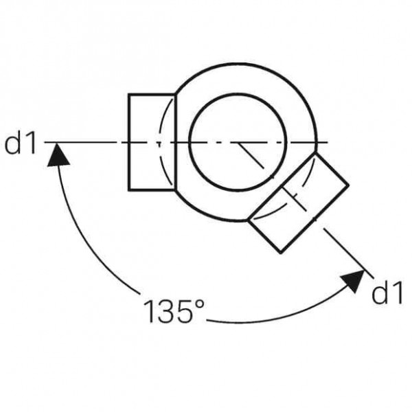 Geberit 88,5° Kogelbuis met twee uitgangen aansluitingen d110/110 PE (367385161)