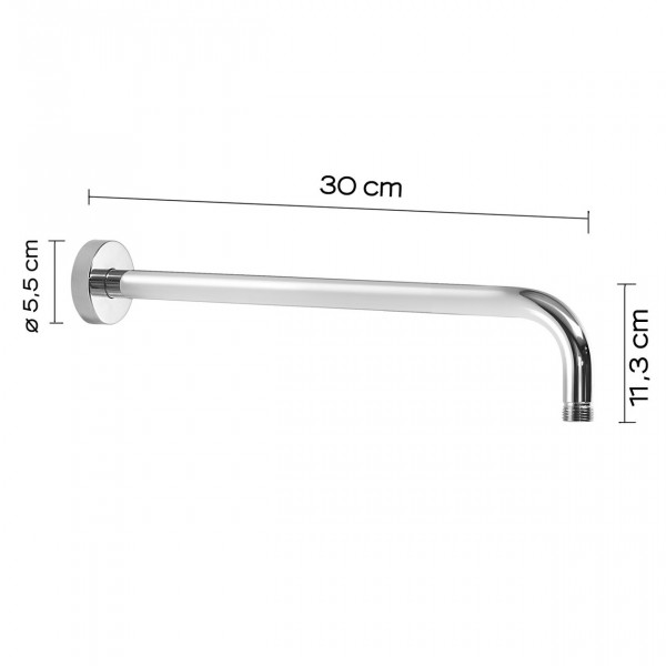 Gedy Douchearm G-TUBE 300xØ20mm Chroom