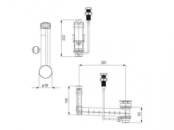 Kaldewei Afvoerklep en overloopventiel model 3902 Clou (905500000)