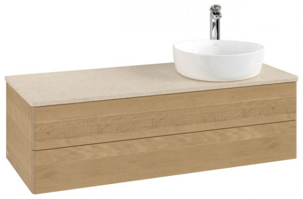 Wastafelmeubel Voor Opzet Waskom Villeroy en Boch Antao 1200x360x500mm Honey Oak/Boticcino