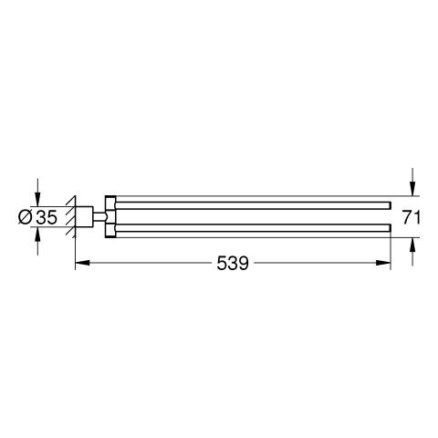 Handdoekenrek Hangend Grohe Atrio met 2 niet-zwenkbare armen Cool Sunrise