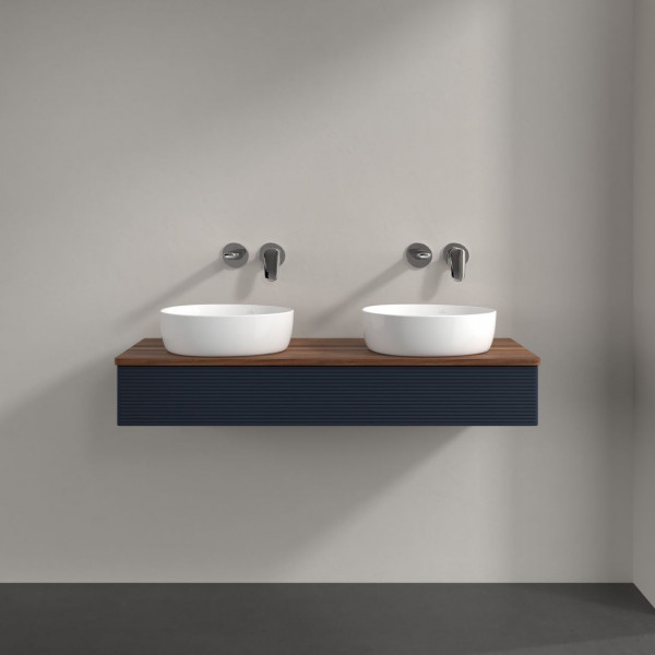 Dubbel Wastafelmeubel Villeroy en Boch Antao Met Structuur 1 lade 1200x190x500mm Midnight Blue Ma...