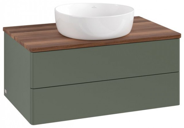 Wastafelmeubel Voor Opzet Waskom Villeroy en Boch Antao 800x360x500mm Leaf Green Matt Lacquer/War...