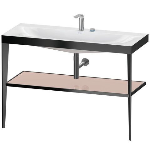 Duravit Badkamermeubel Set XViu 1200 mm Apricot Pearl High Gloss/Black Matt 2 Gaten