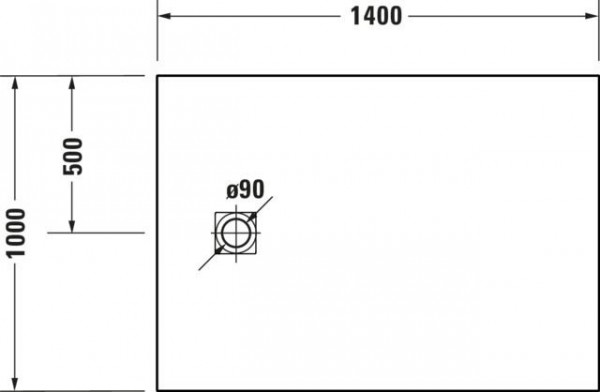 Duravit Sustano douchebak 140x100cm mat wit 720282740000000