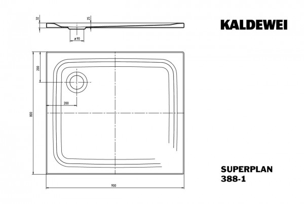 Kaldewei Douchebak Rechthoekig Mod.388-1 Superplan (447800010)