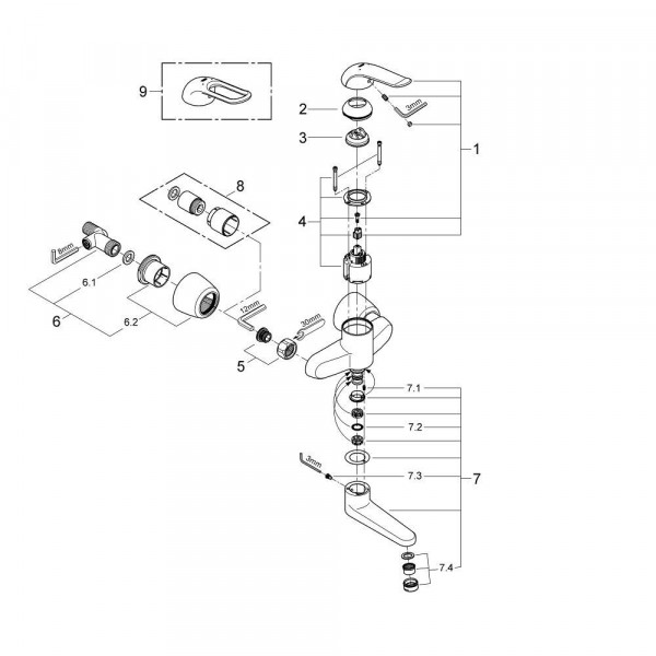 Grohe Inbouw Wastafelkraan Euroeco Special 1/2 32771000